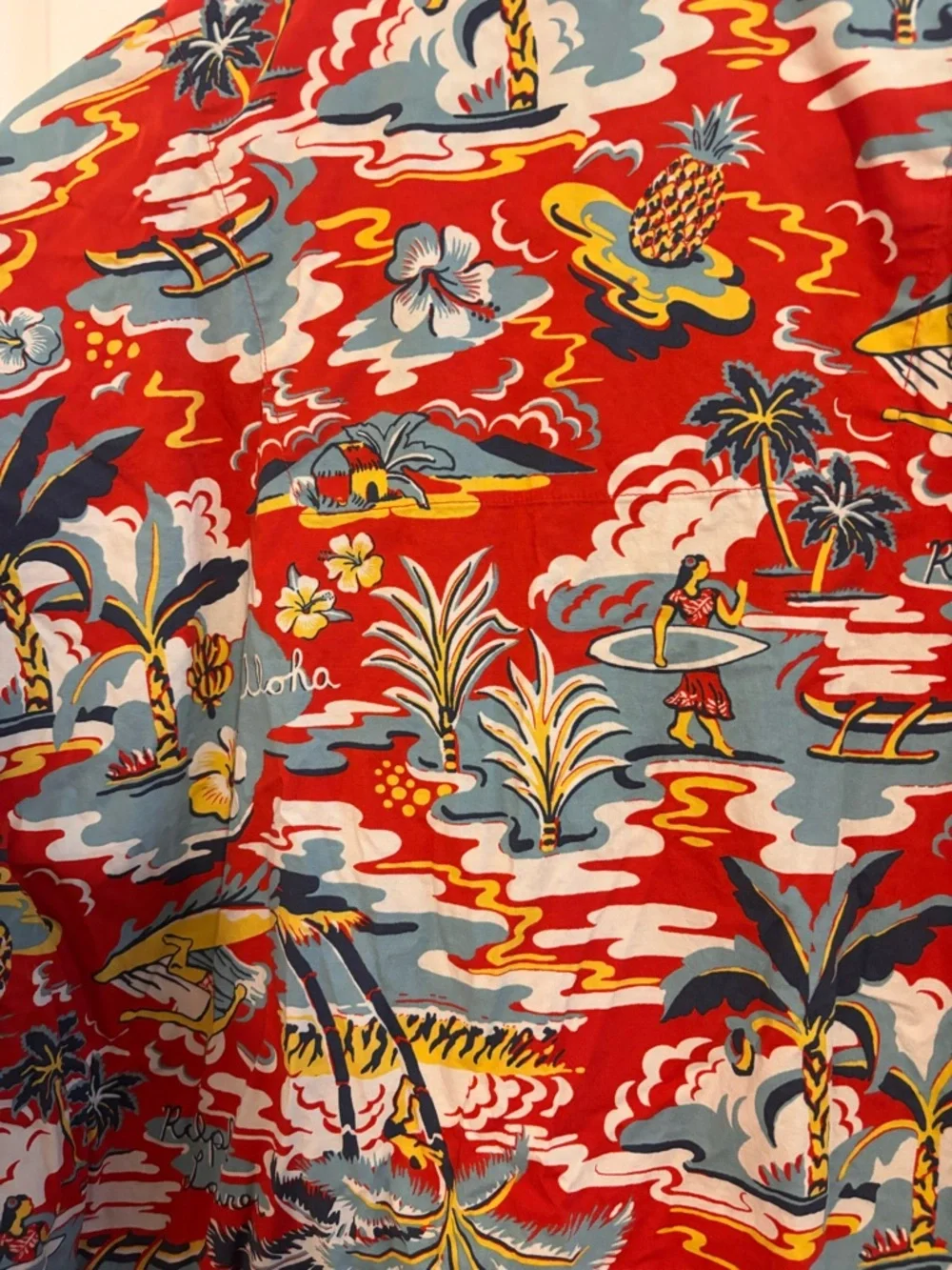 Polo Ralph Lauren Hawaiian Tropical Aloha Camp Button Shirt Mens XL Surf - Picture 8 of 10